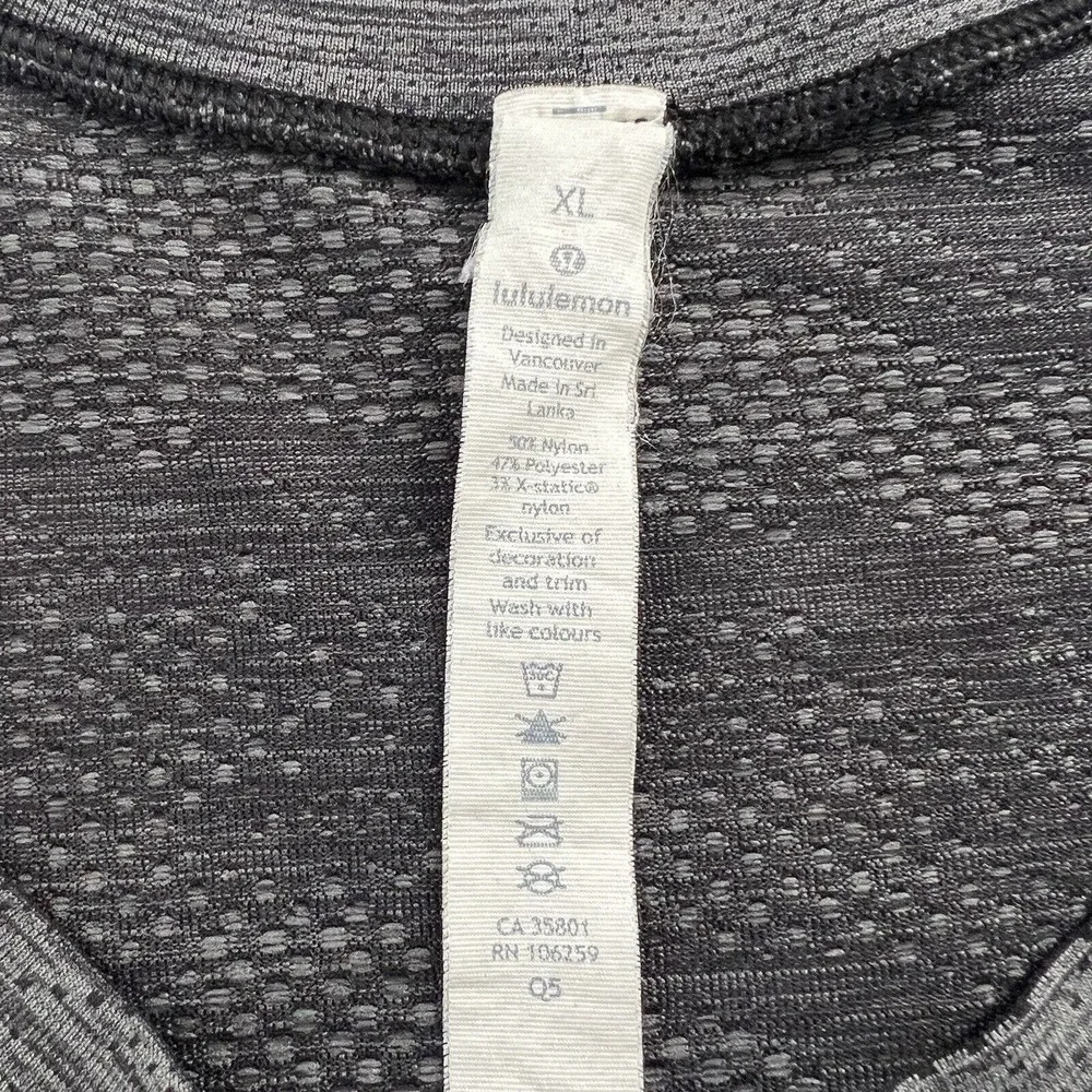 Lululemon Men Black Anchor Gray Camo Mesh Metal Vent Tech Long Sleeve Shirt XL - Picture 3 of 11